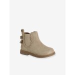 Boots b�b� fille cuir zipp�es jaune d'or
