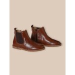 Boots bout fleuri fille en cuir cognac