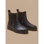 Boots chelsea cuir fille encre