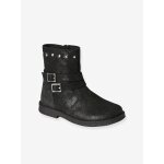 Boots en cuir fille collection maternelle noir