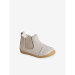 Boots en cuir paillet bb or