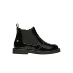Boots en cuir verni avec fermeture clair arthur noir -