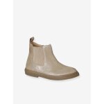 Boots enfant en cuir zipp�es jaune d'or