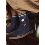 Boots enfant fille cuir zippes marine