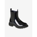 Boots enfant fille synthtique zippes et lastiques marine