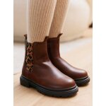 Boots enfant fille synthétique zippées et élastiquées marron Boots enfant fille synthétique zippées et élastiquées marron