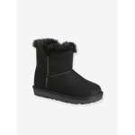 Boots enfant fille textile zipp�es noir