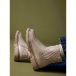Boots enfant fille zippes et lastiques cru