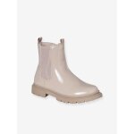 Boots enfant fille zippes et lastiques cru