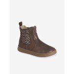 Boots fille cuir zipp�es bronze