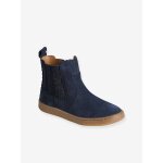 Boots fille cuir zipp�es marine