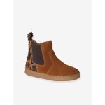 Boots fille cuir zipp�es marron