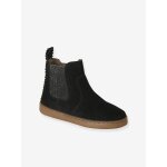 Boots fille cuir zipp�es noir
