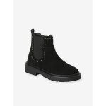 Boots fille cuir zipp�es noir