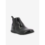 Boots fille vermillon noir vernis