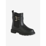 Boots fille zipp�es synth�tique noir