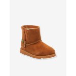 Boots fourres cuir fille aldiza kickers marron