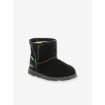 Boots fourres cuir fille aldiza kickers noir