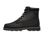 Boots gar�on en cuir noir fonc�