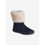 Boots montantes fausse fourrure fille marine