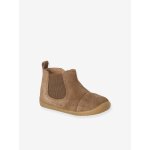 Boots souples en cuir zippes et lastiques camel