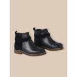 Boots tresse en cuir fille marine