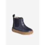Boots zippes cuir bb marine