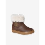 Boots zippes fourres fille collection maternelle marron