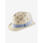 Borsalino aspect paille garon naturel imprim