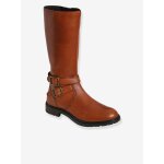 Bottes cavalires en cuir fille camel