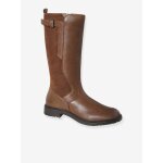 Bottes cavalires enfant fille cuir zippes collection maternelle marron
