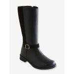 Bottes cavalires fille en cuir noir