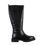 Bottes en cuir � fermeture �clair noir