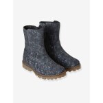 Bottes en cuir fille collection maternelle gris imprim fleurs
