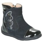 Bottes en cuir velours � fermeture �clair noir