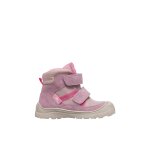 Bottes enfant en daim et tissu technique graysy � scratch, imperm�ables magnolia - rose