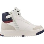 Botte enfant synth�tique s mid cut lace - up sneaker blanc et bleu