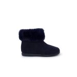 Bottes fille col fourrure semelle fine bleu marine
