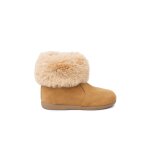 Bottes fille col fourrure semelle fine camel