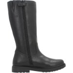 Botte fille cuir eclair noir