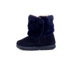 Botte en fourrure douce avec fermeture double adhrente bleu marine