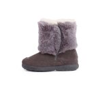 Botte en fourrure douce avec fermeture double adhrente gris