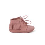 Bottes frang�es � lacets premiers pas rose