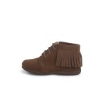 Bottes frang�es � lacets premiers pas taupe