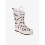Bottes de pluie caoutchouc imprim enfant collection maternelle beige imprim