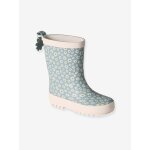 Bottes pluie fille caoutchouc bleu imprim