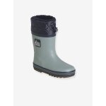 Bottes de pluie fourres en caoutchouc enfant vert sauge