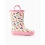 Bottes de pluie avec motif et ailes rose clair