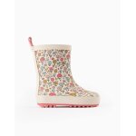 Bottes de pluie  motif floral beige clair