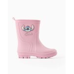 Bottes de pluie textures lilo et stitch rose clair